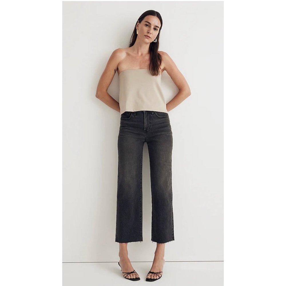 Madewell Petite Perfect Wide Leg Crop Jean Benley Wash Size P32